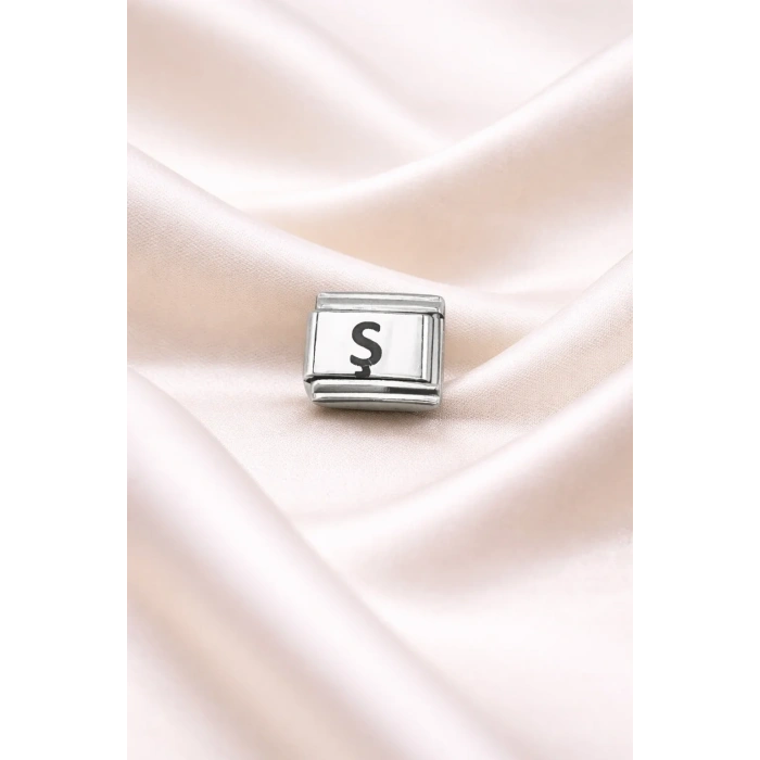 USLUCAN ALIŞVERİŞ Nomination Uyumlu Ş Harfli Charm | Paslanmaz Çelik Harf Charm | Kişiye Özel Bileklik Aksesuarı