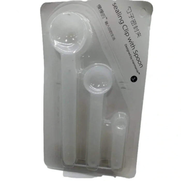 USLUCAN ALIŞVERİŞ Ölçme Kaşıklı Poşet Klipsi 3lü Paket