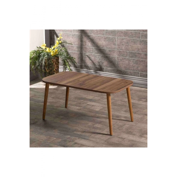 USLUCAN ALIŞVERİŞ Orta Sehpa Ahşap Torna Ayak Kare Ceviz