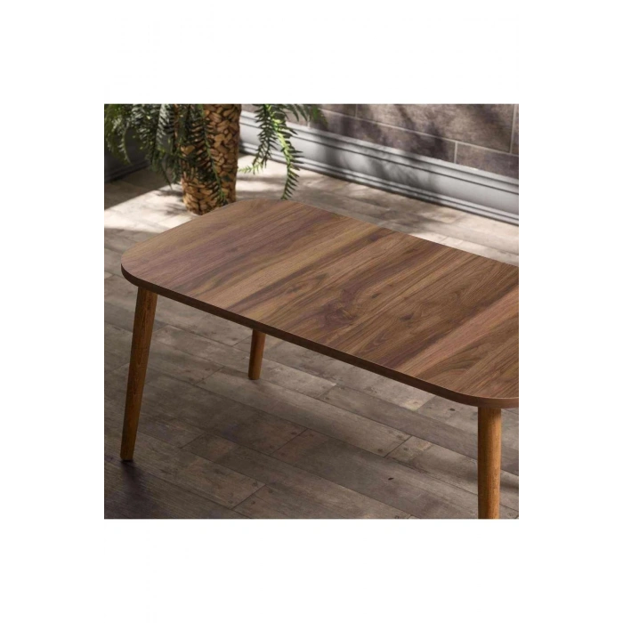 USLUCAN ALIŞVERİŞ Orta Sehpa Ahşap Torna Ayak Kare Ceviz