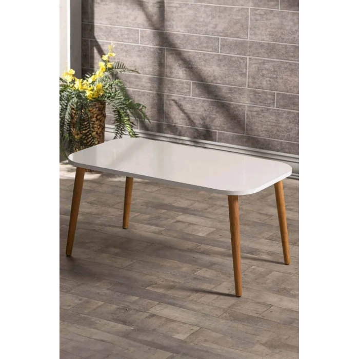 USLUCAN ALIŞVERİŞ Orta Sehpa Ahşap Torna Ayak Kare Ceviz