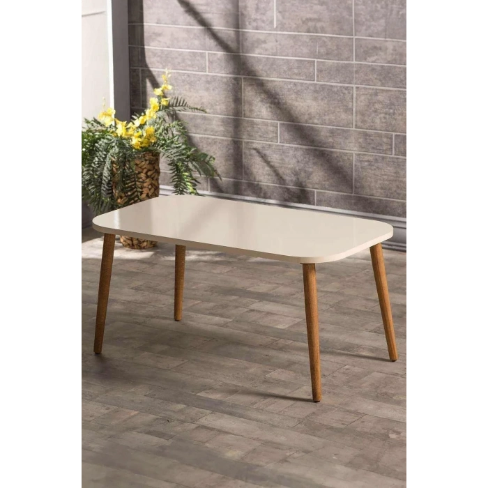 USLUCAN ALIŞVERİŞ Orta Sehpa Ahşap Torna Ayak Kare Ceviz