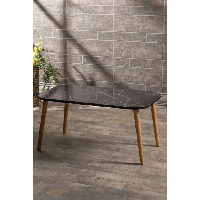 USLUCAN ALIŞVERİŞ Orta Sehpa Ahşap Torna Ayak Kare Ceviz