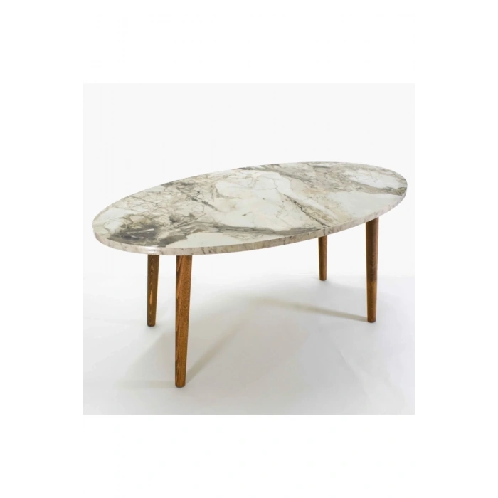 USLUCAN ALIŞVERİŞ Orta Sehpa Ahşap Torna Elips Efes