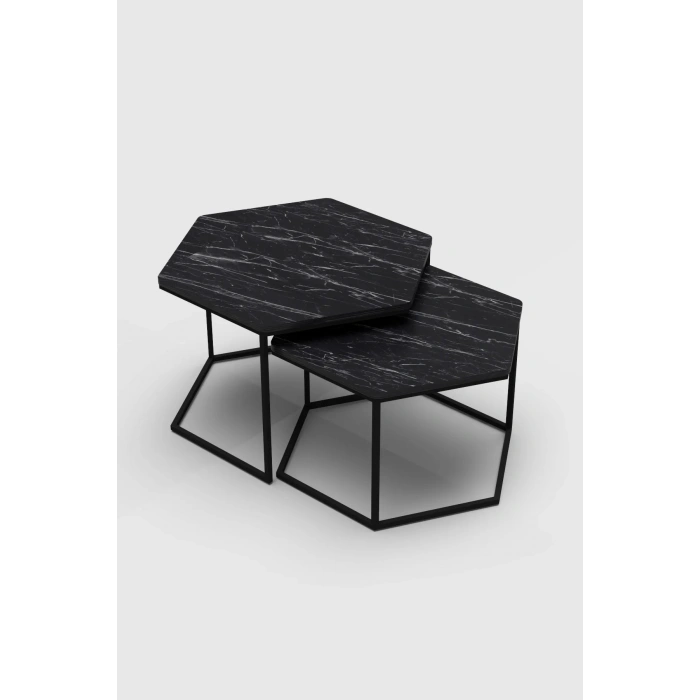 USLUCAN ALIŞVERİŞ Orta Sehpa Altıgen İkili Lüx Bendir