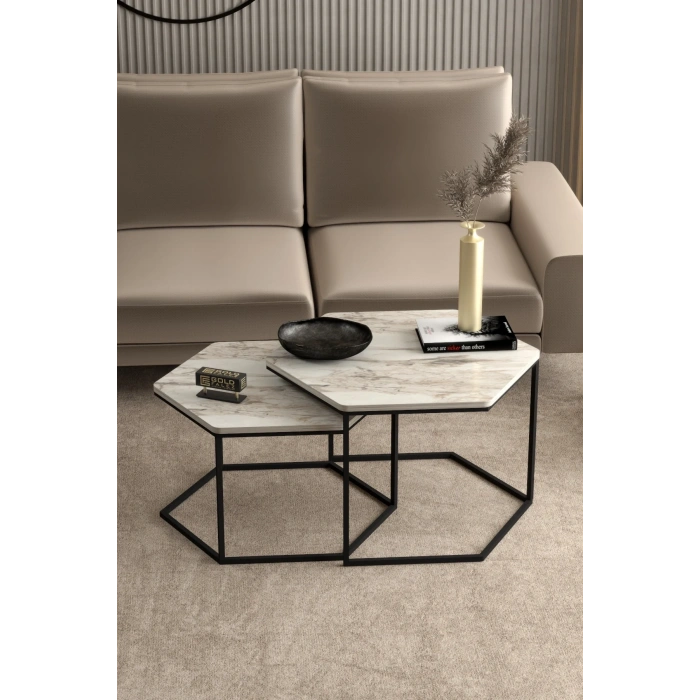 USLUCAN ALIŞVERİŞ Orta Sehpa Altıgen İkili Lüx Efes