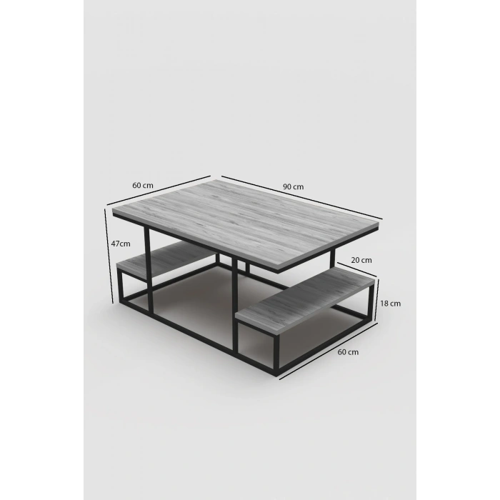 USLUCAN ALIŞVERİŞ Orta Sehpa Delux Raflı Bendir