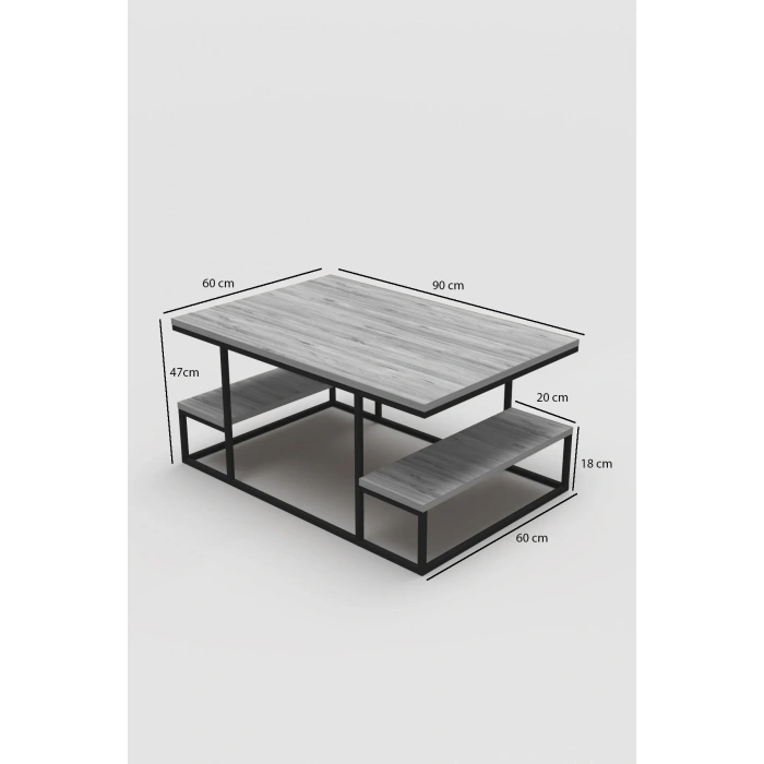 USLUCAN ALIŞVERİŞ Orta Sehpa Delux Raflı Efes