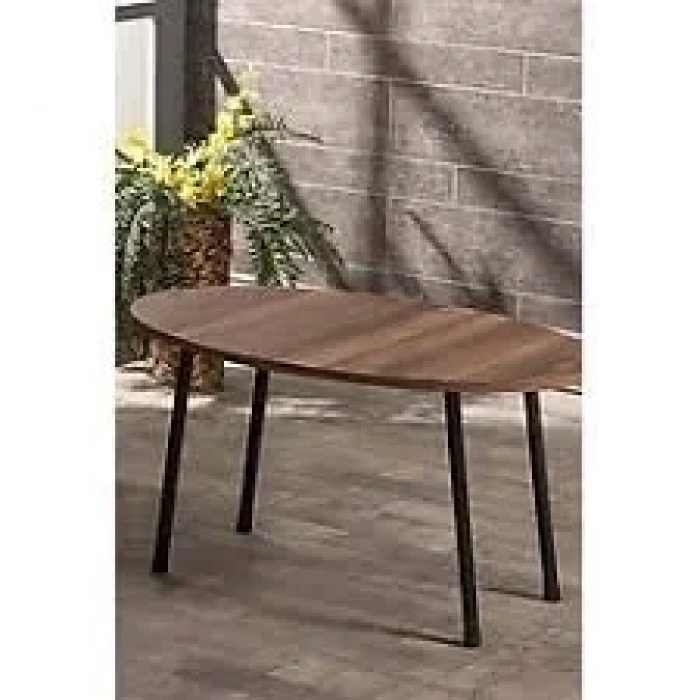 USLUCAN ALIŞVERİŞ Orta Sehpa Elips Metal  Ayak  Ceviz