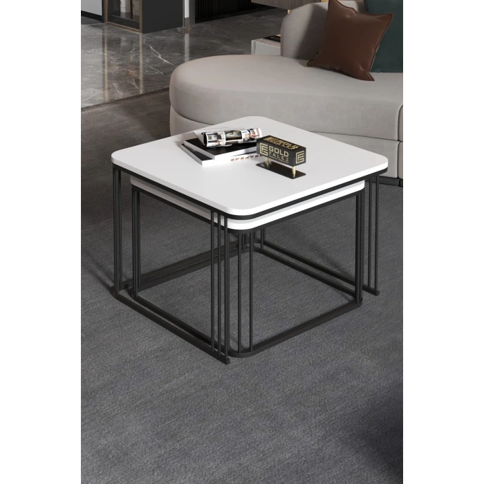 USLUCAN ALIŞVERİŞ Orta Sehpa İkili Alize Beyaz