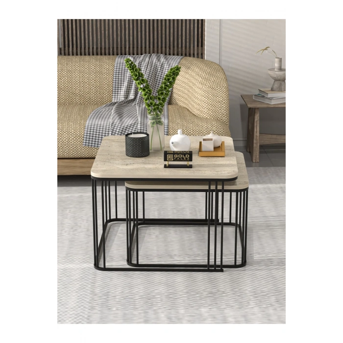 USLUCAN ALIŞVERİŞ Orta Sehpa İkili Alize Traverten