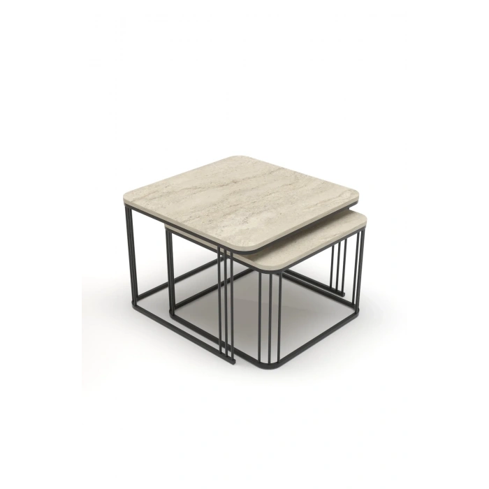 USLUCAN ALIŞVERİŞ Orta Sehpa İkili Alize Traverten