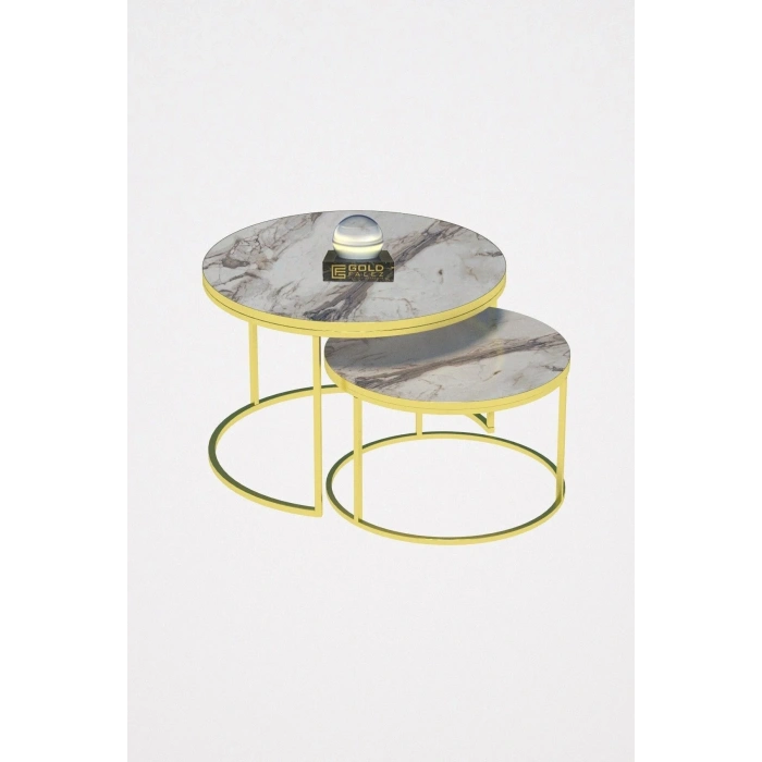 USLUCAN ALIŞVERİŞ Orta Sehpa Ikili Lüx Specıal Gold Efes