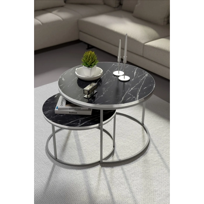 USLUCAN ALIŞVERİŞ Orta Sehpa Ikili Lüx Specıal Gümüş Bendir