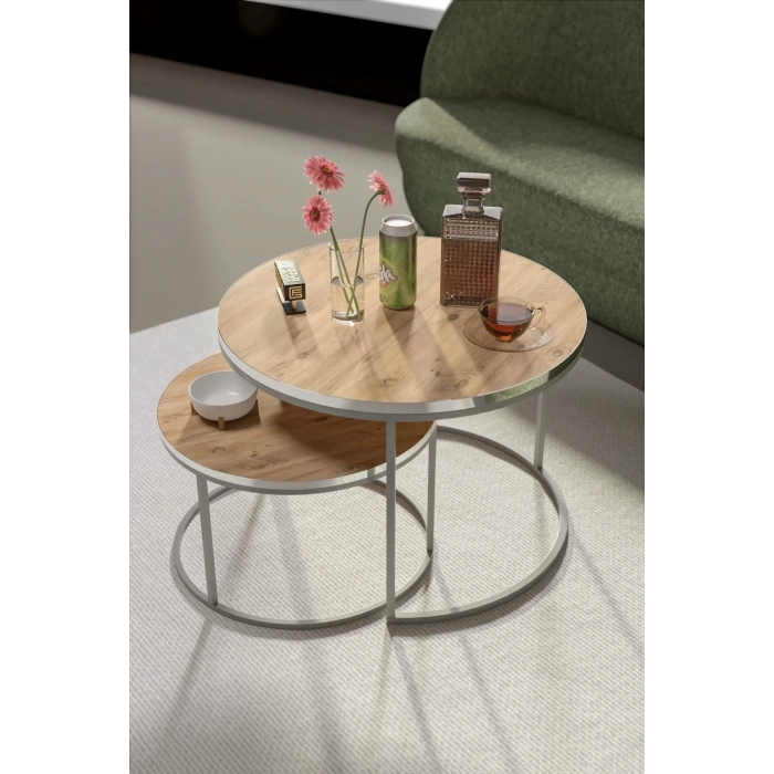 USLUCAN ALIŞVERİŞ Orta Sehpa Ikili Lüx Specıal Gümüş Ceviz