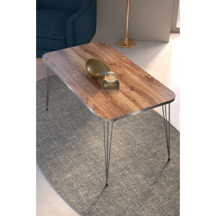 USLUCAN ALIŞVERİŞ Orta Sehpa Kare Gümüş Ceviz Tel