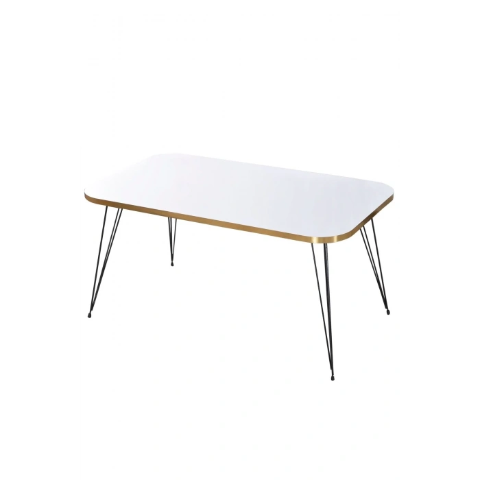 USLUCAN ALIŞVERİŞ Orta Sehpa Kr Çift Gold Krem Tel Ayak