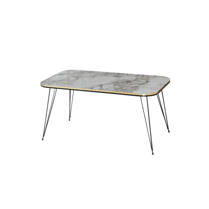 USLUCAN ALIŞVERİŞ Orta Sehpa Kr Siyah Tel Ayak Çift Altın Efes