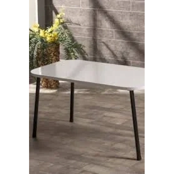 USLUCAN ALIŞVERİŞ Orta Sehpa Metal Ayak Beyaz KR