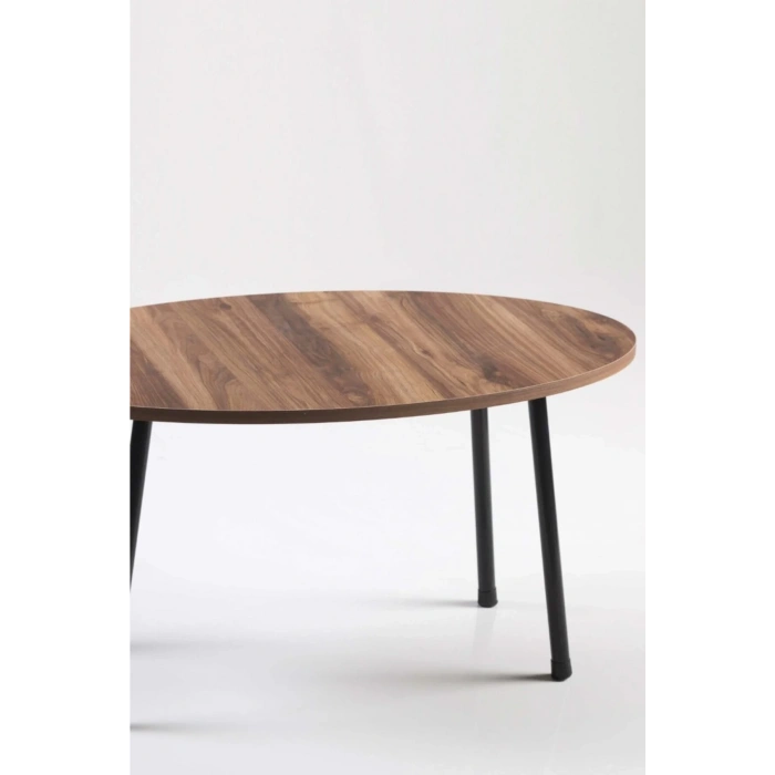 USLUCAN ALIŞVERİŞ Orta Sehpa Metal  Ayak Elips Ceviz