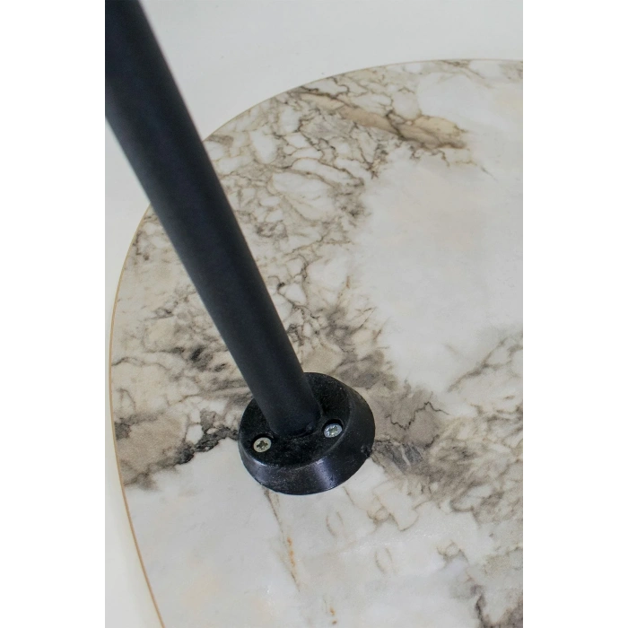 USLUCAN ALIŞVERİŞ Orta Sehpa Siyah Metal Ayak Elips Efes Altın