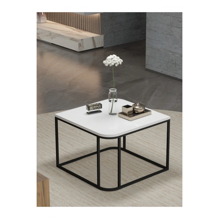 USLUCAN ALIŞVERİŞ Orta Sehpa Tekli Damla Beyaz