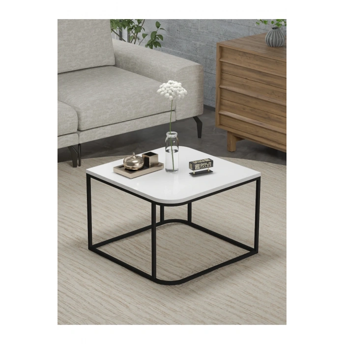 USLUCAN ALIŞVERİŞ Orta Sehpa Tekli Damla Beyaz