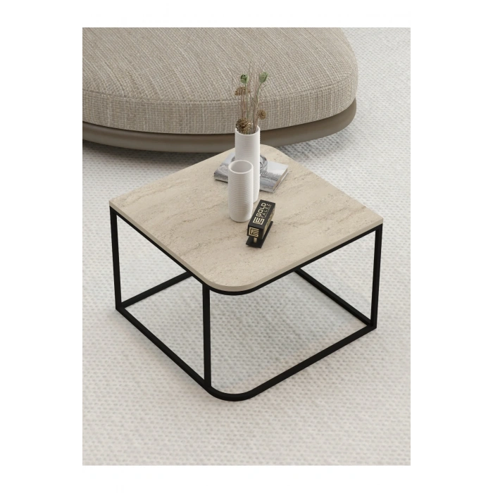 USLUCAN ALIŞVERİŞ Orta Sehpa Tekli Damla Traverten