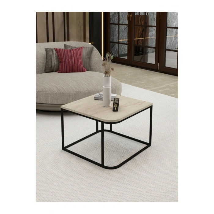 USLUCAN ALIŞVERİŞ Orta Sehpa Tekli Damla Traverten