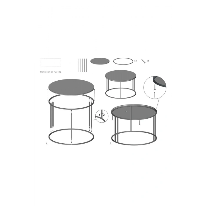 USLUCAN ALIŞVERİŞ Orta Sehpa Tekli Special Lüx Gümüş Efes