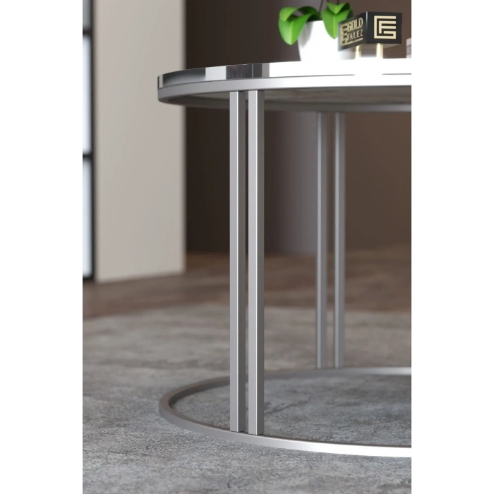 USLUCAN ALIŞVERİŞ Orta Sehpa Tekli Special Lüx Gümüş Efes