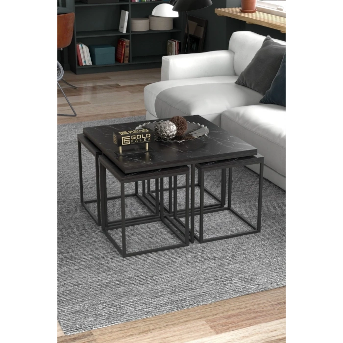 USLUCAN ALIŞVERİŞ Orta Sehpa Ve Zigon Sehpa 5li Lüx Set Bendir