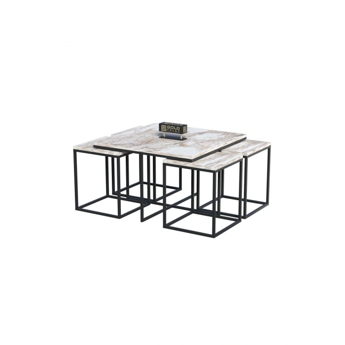 USLUCAN ALIŞVERİŞ Orta Sehpa Ve Zigon Sehpa 5li Lüx Set EFES