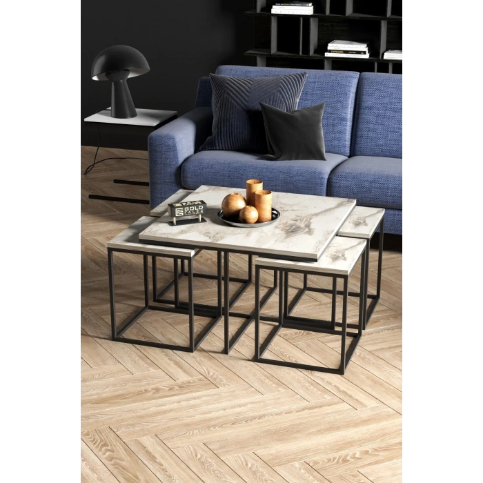 USLUCAN ALIŞVERİŞ Orta Sehpa Ve Zigon Sehpa 5li Lüx Set EFES