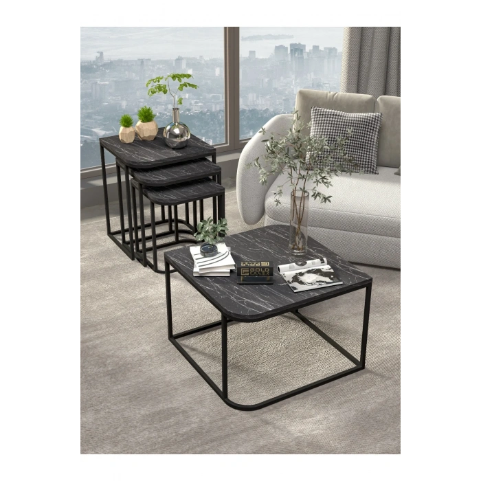 USLUCAN ALIŞVERİŞ Orta Sehpa Ve Zigon Sehpa Damla Bendir