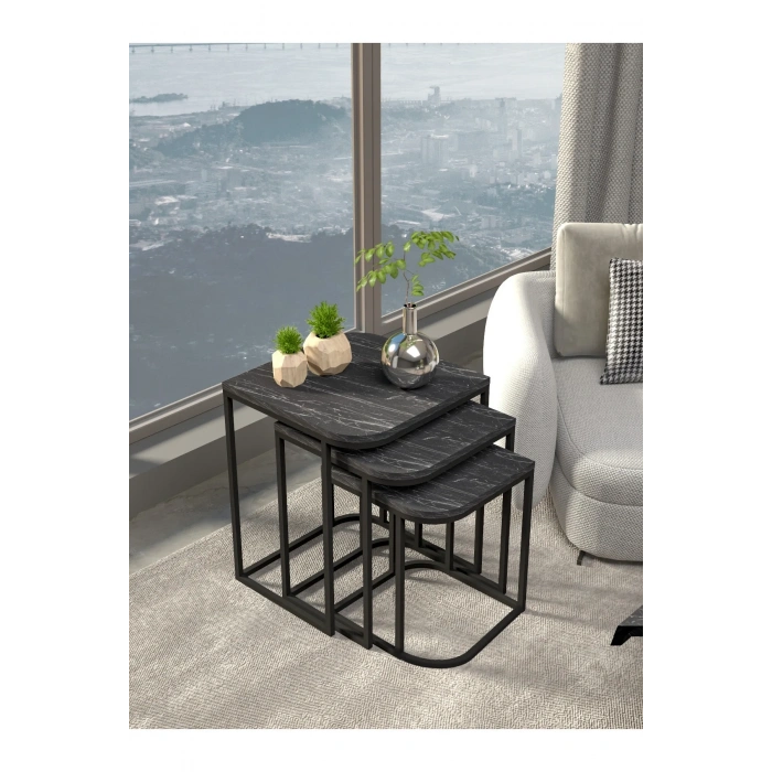 USLUCAN ALIŞVERİŞ Orta Sehpa Ve Zigon Sehpa Damla Bendir