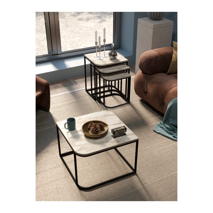 USLUCAN ALIŞVERİŞ Orta Sehpa Ve Zigon Sehpa Damla Efes