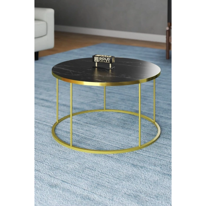 USLUCAN ALIŞVERİŞ ORTA SEHPA VE ZİGON SEHPA TERRA SET GOLD BENDİR