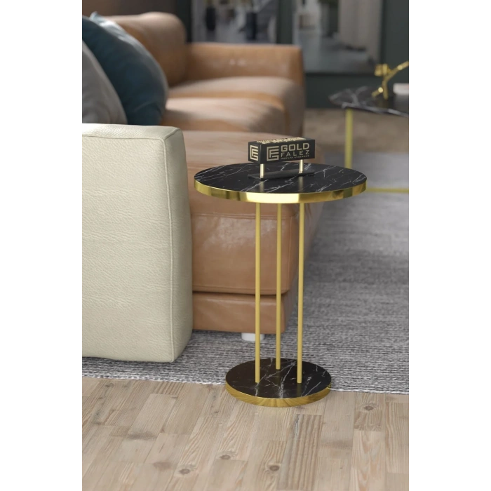 USLUCAN ALIŞVERİŞ ORTA SEHPA VE ZİGON SEHPA TERRA SET GOLD BENDİR