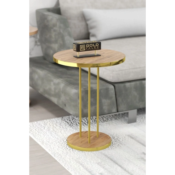 USLUCAN ALIŞVERİŞ ORTA SEHPA VE ZİGON SEHPA TERRA SET GOLD CEVİZ