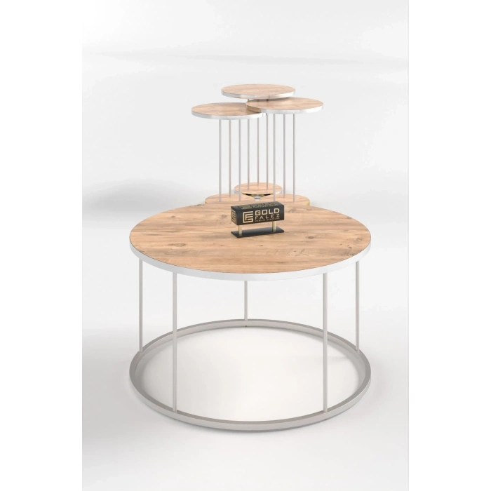 USLUCAN ALIŞVERİŞ ORTA SEHPA VE ZİGON SEHPA TERRA SET GÜMÜŞ CEVİZ