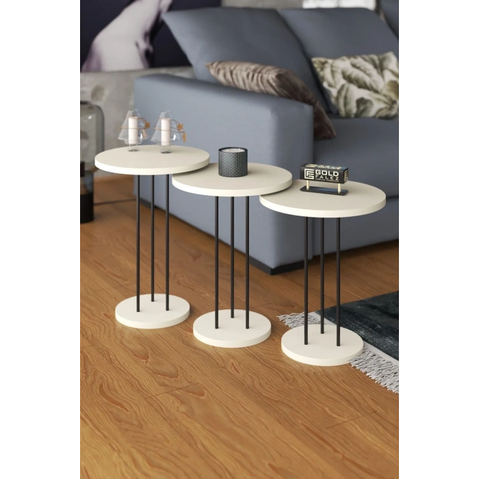 USLUCAN ALIŞVERİŞ ORTA SEHPA VE ZİGON SEHPA TERRA SET KREM