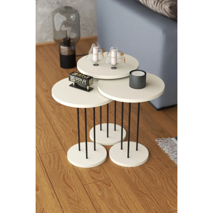 USLUCAN ALIŞVERİŞ ORTA SEHPA VE ZİGON SEHPA TERRA SET KREM