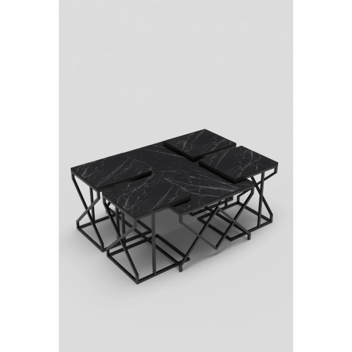 USLUCAN ALIŞVERİŞ Orta Sehpa Ve Zigon Sehpa V Lüx 5Li Set Bendir