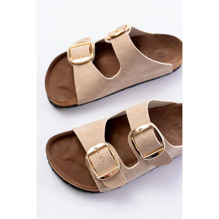 USLUCAN ALIŞVERİŞ P-101 Bej Günlük  Kadın Terlik