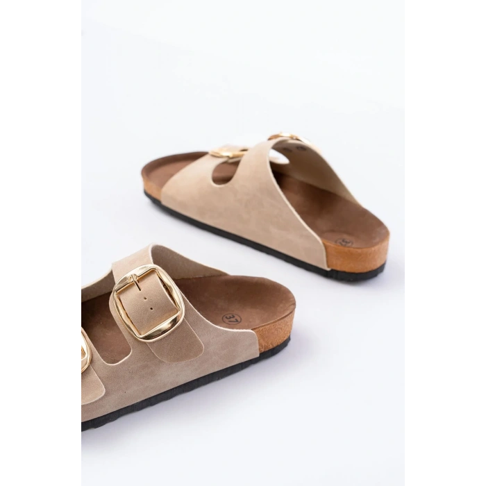 USLUCAN ALIŞVERİŞ P-101 Bej Günlük  Kadın Terlik