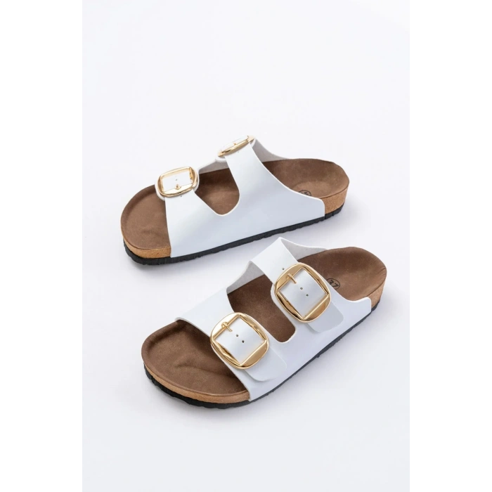 USLUCAN ALIŞVERİŞ P-101 Beyaz Günlük Kadın Terlik