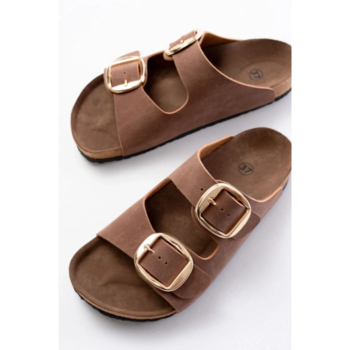 USLUCAN ALIŞVERİŞ P-101 Taba Günlük  Kadın Terlik