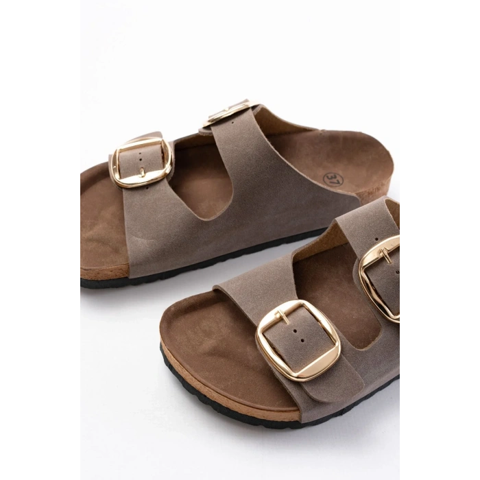 USLUCAN ALIŞVERİŞ P-101 Vizon Günlük  Kadın Terlik