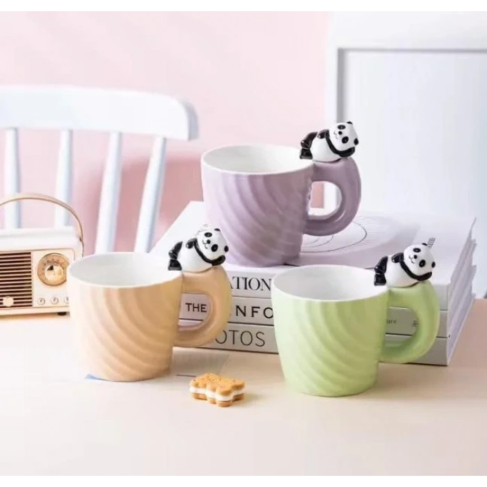 USLUCAN ALIŞVERİŞ Panda Motifli Seramik Kupa Bardak